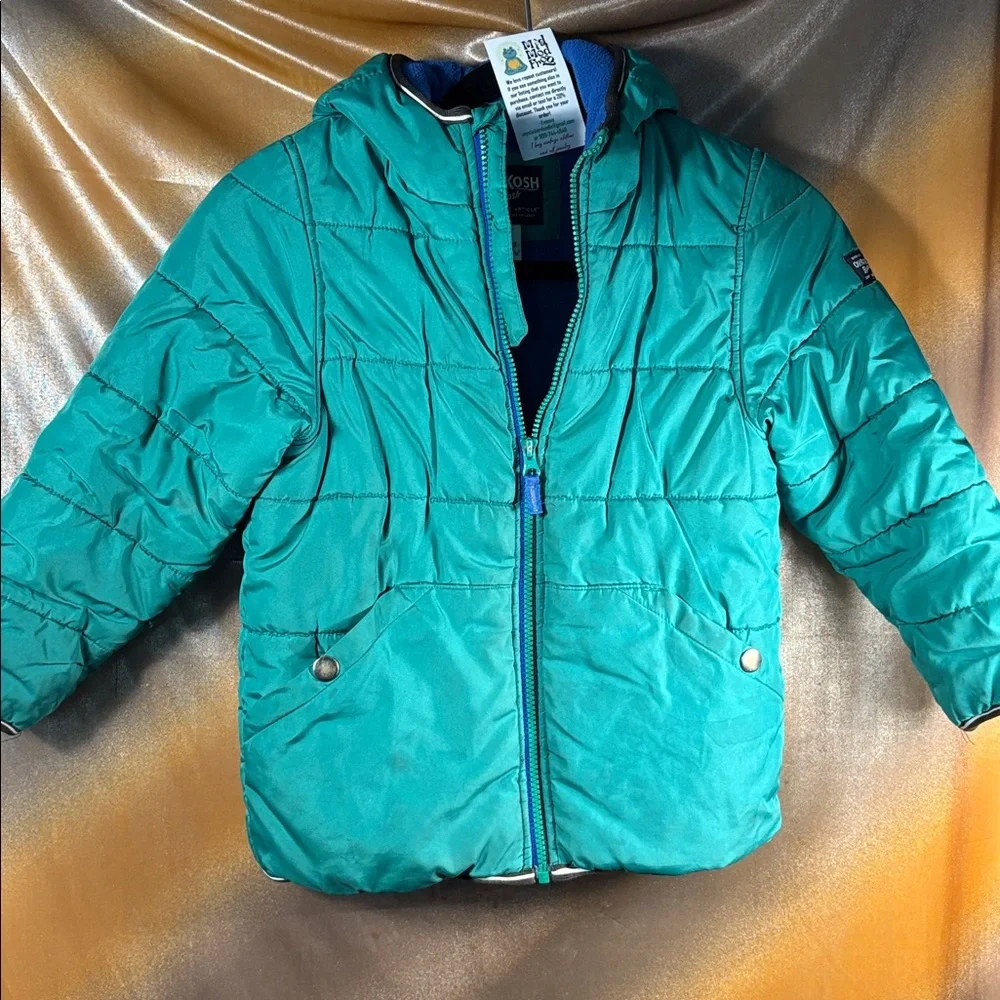 OshKosh B'gosh Turquoise Puffer Jacket kids‎ unlaundered six 7 bag b59